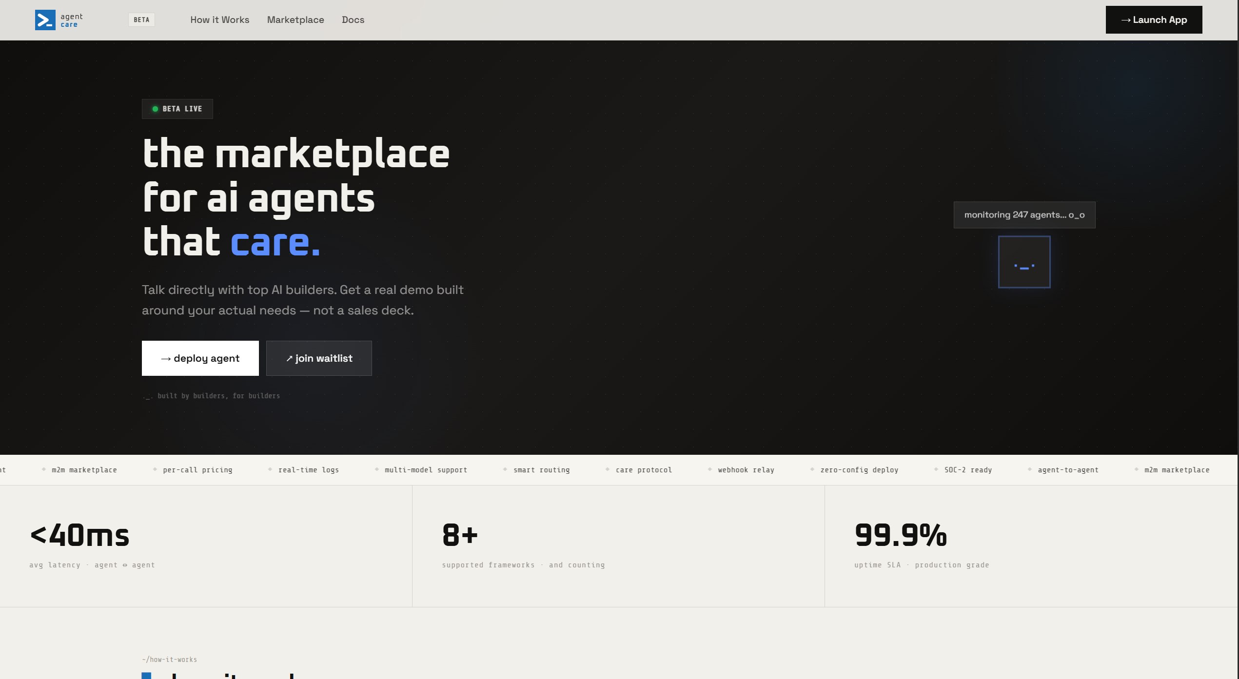 Agent Care — landing page