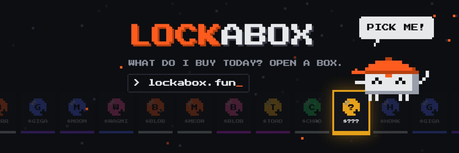 Lockabox banner: what do I buy today? Open a box. Locky says pick me